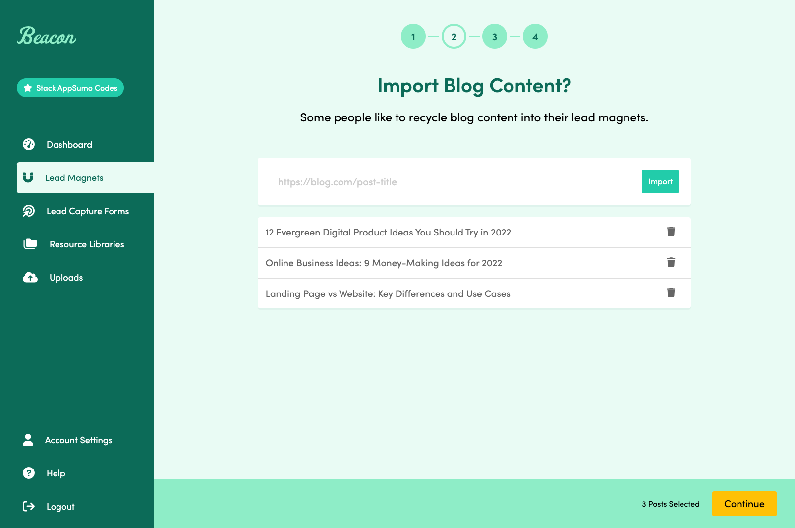 Lead capture tool for blog
