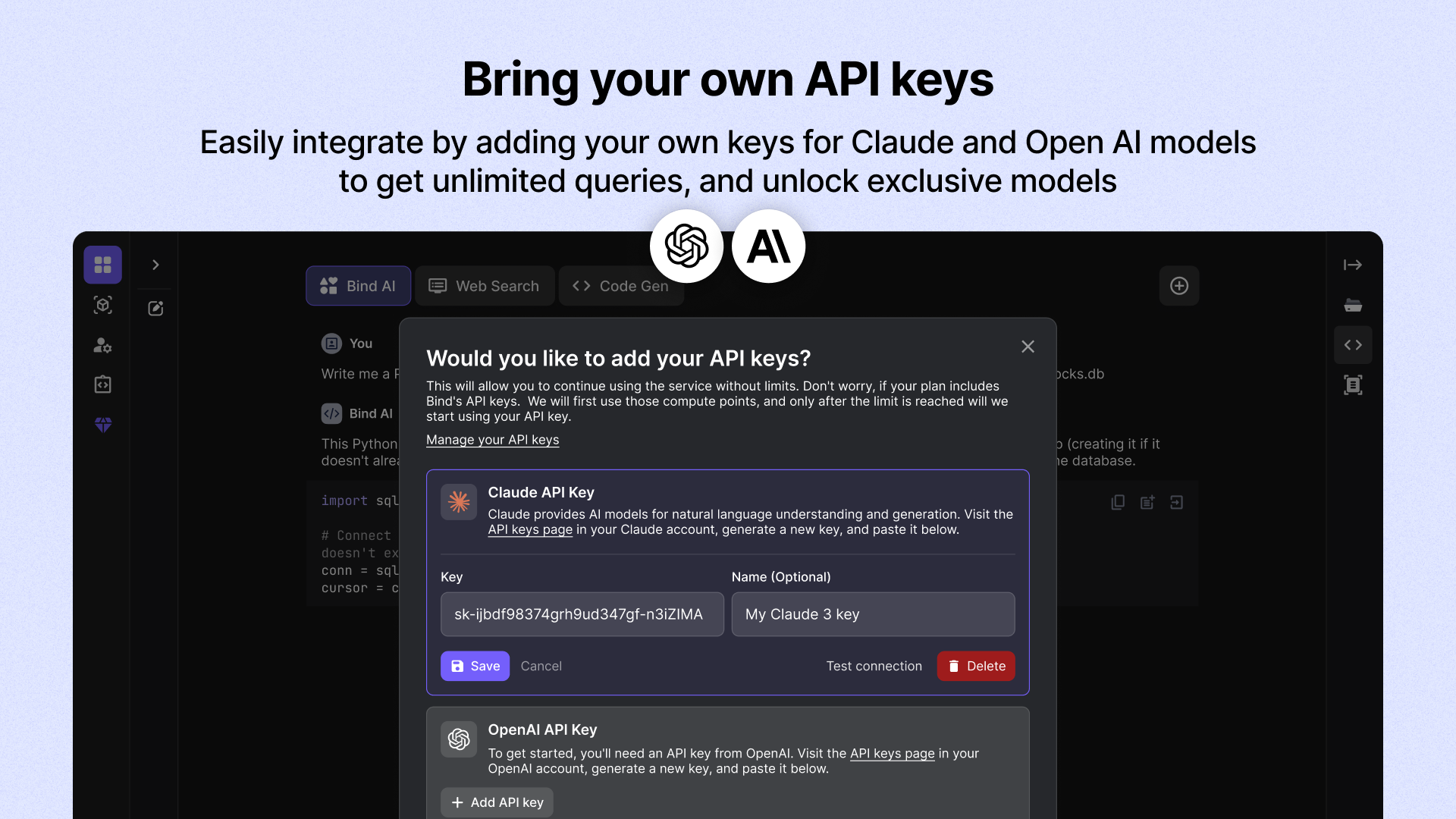 API keys