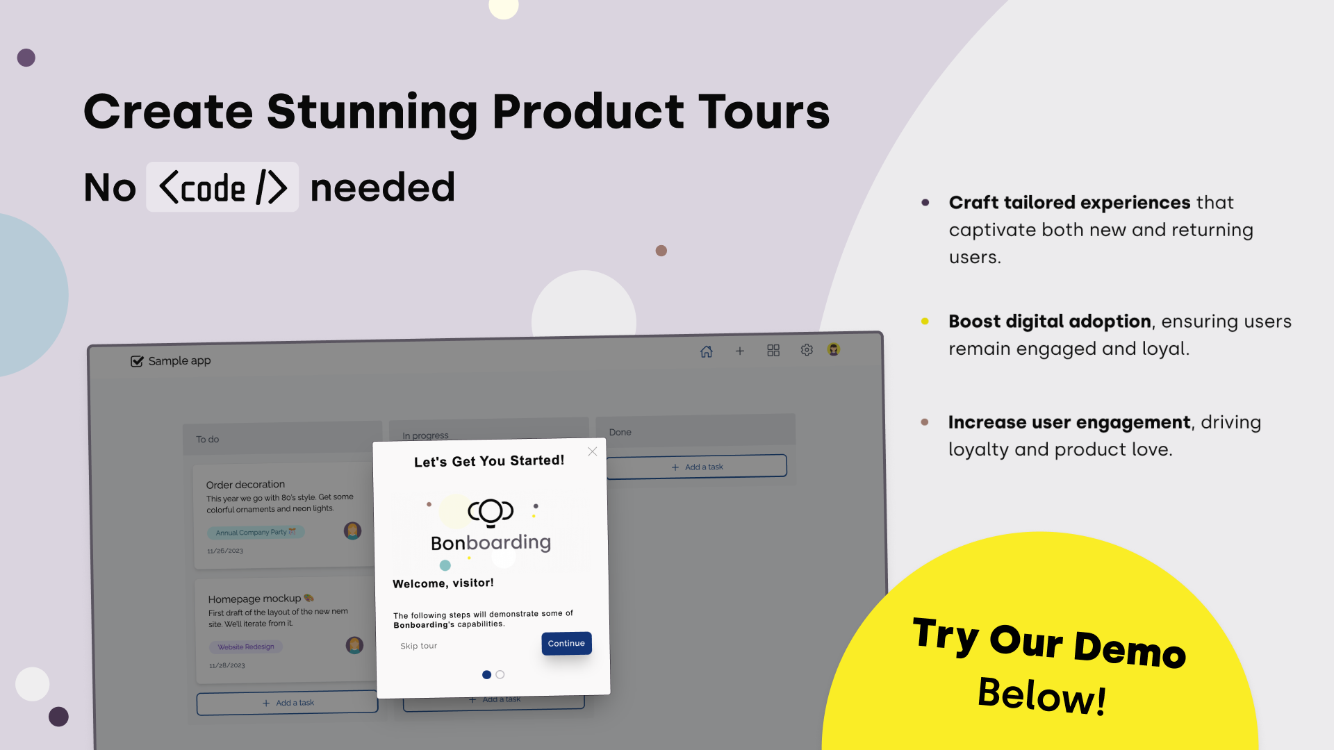 No-code product tours
