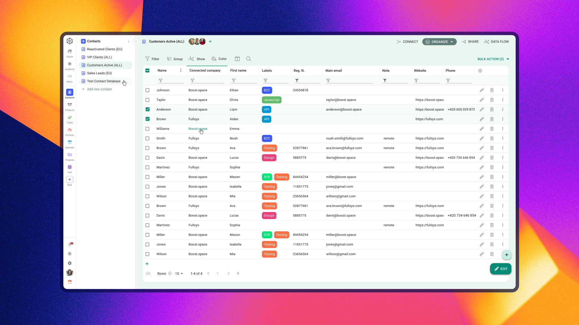 Database view