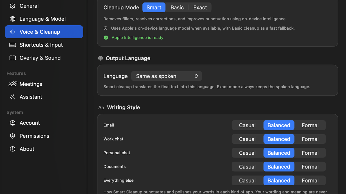 Voice and Cleanup