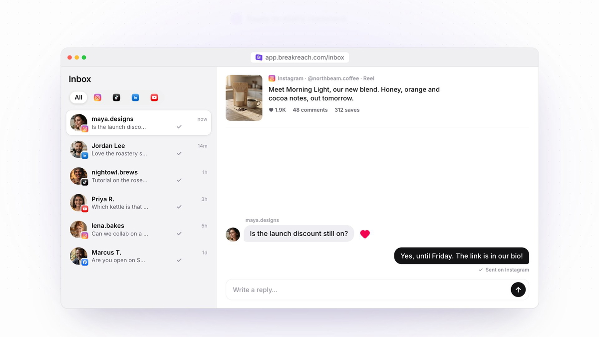 Answer comments, automate Instagram DMs and read your numbers