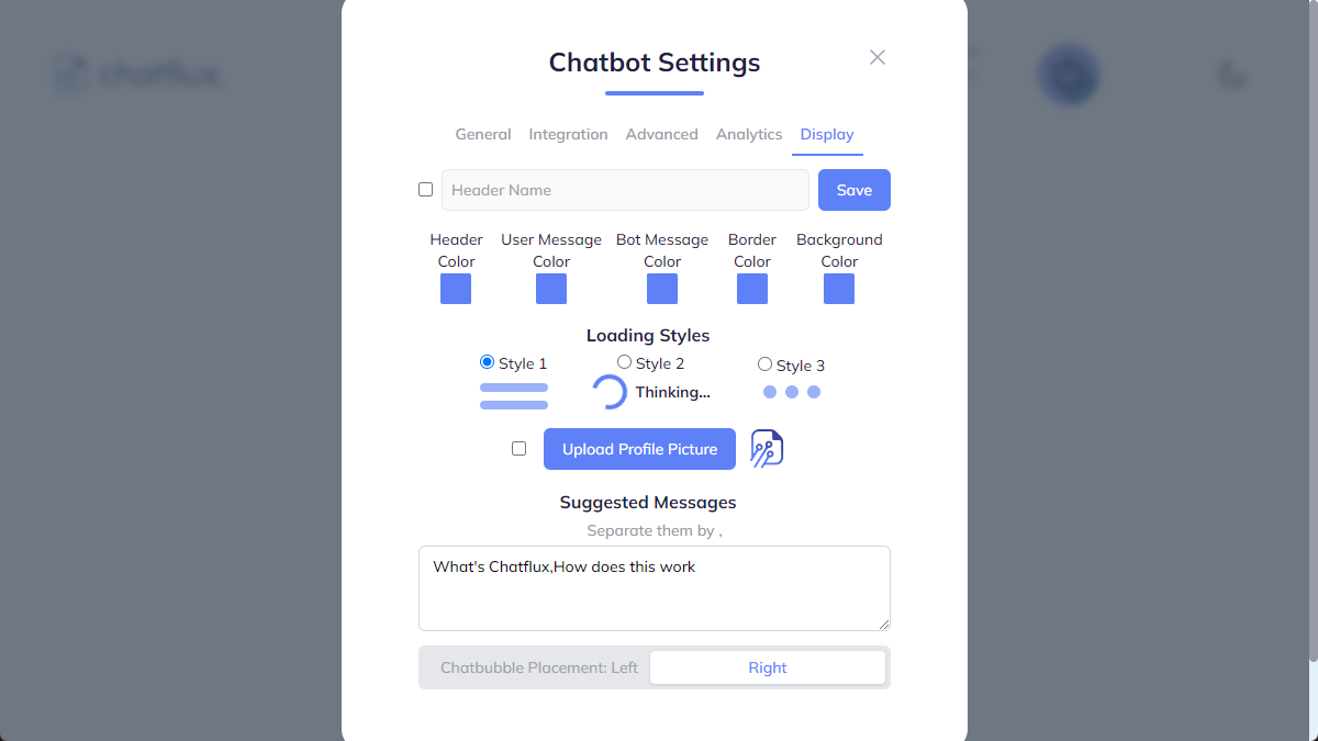 Chatbot settings