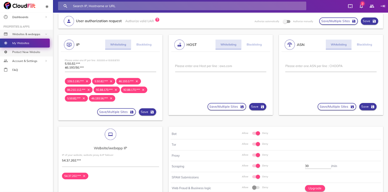Control who can access your site