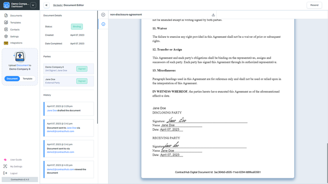 ContractHub - Create contracts & get e-signatures | AppSumo