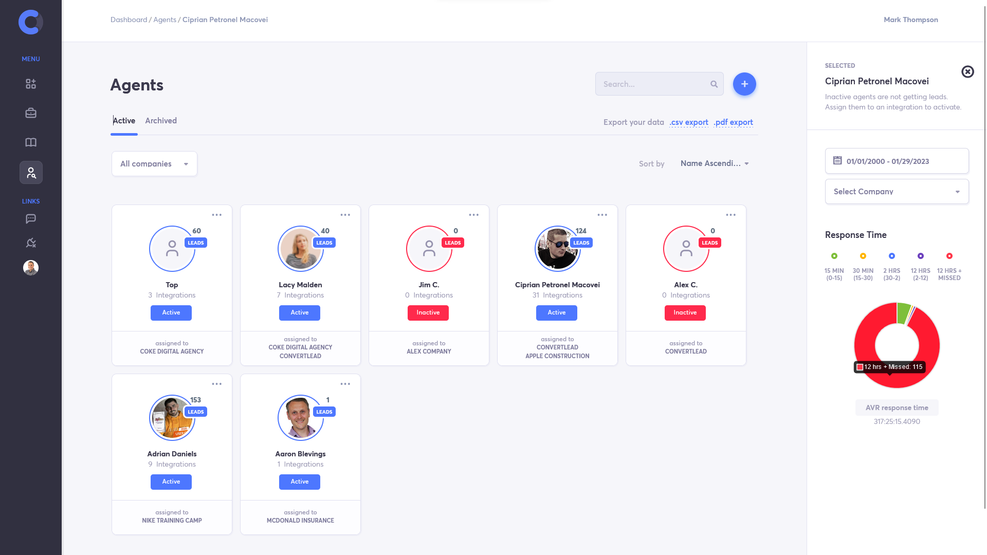 Lead response time tracking