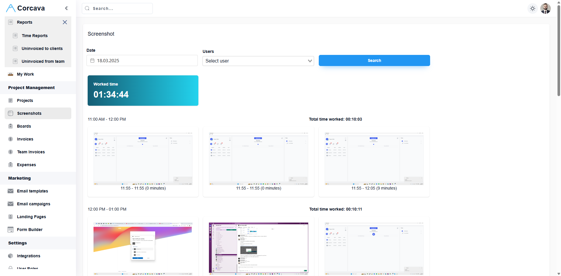 Built-in time tracker