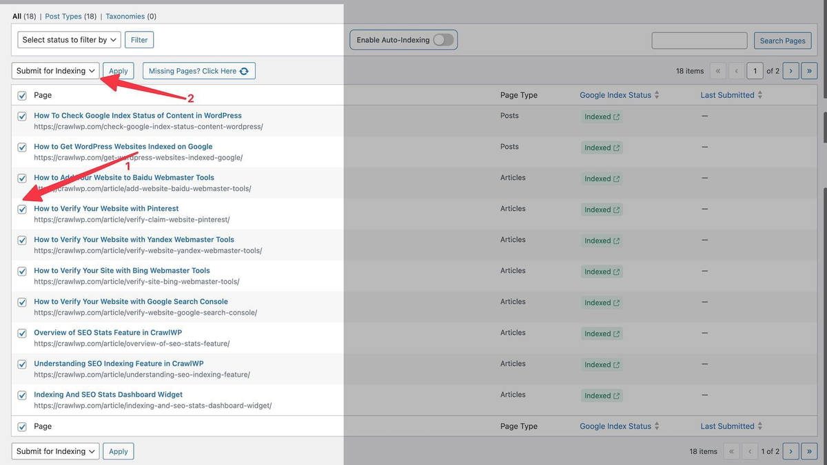 Speed up optimization with bulk indexing