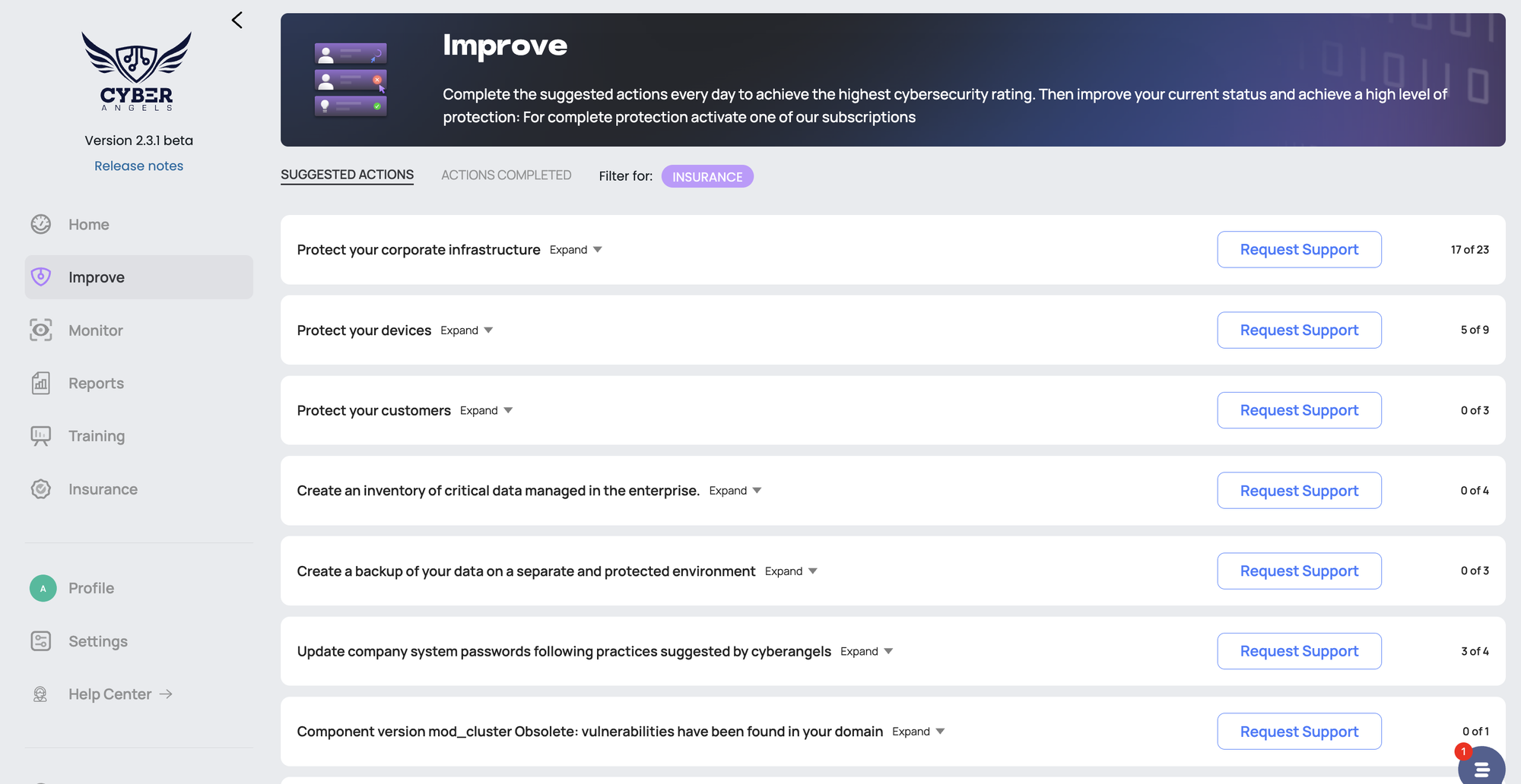 Tailored improvement plan