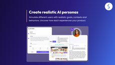 Synthers AI simulation setup with an AI persona testing a website journey and identifying a UX issue. thumbnail