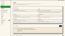 Snippet configuration screen thumbnail