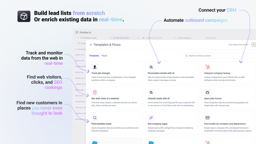Databar Process Ui Databar - AI scraper & data enrichment tool | AppSumo