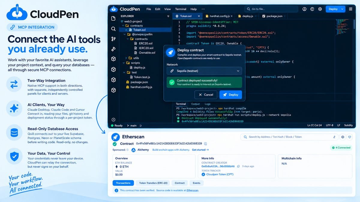 Write and deploy Web3 smart contracts to a live testnet in one click, no RPC signup required