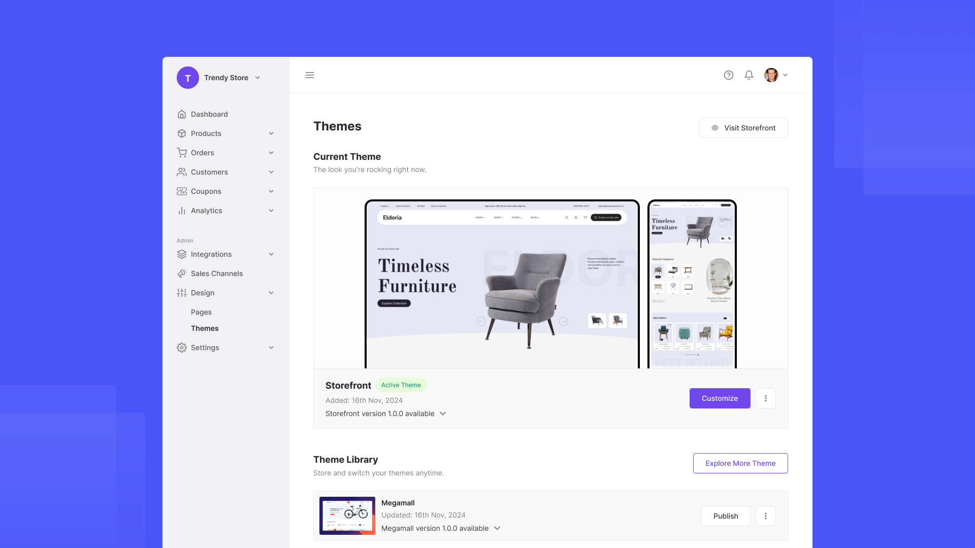 Customizable themes