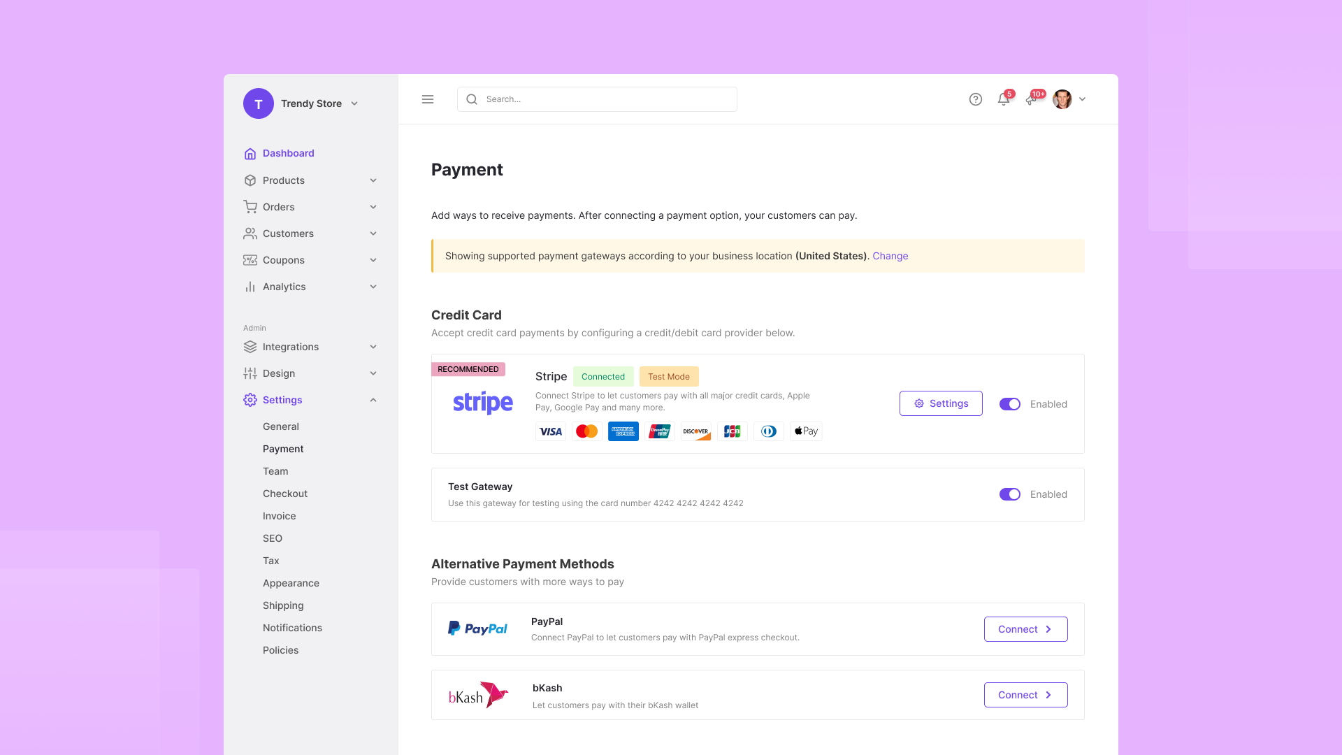 Global payment solutions