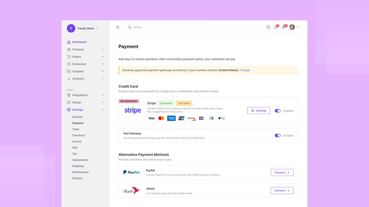 Global payment integrations