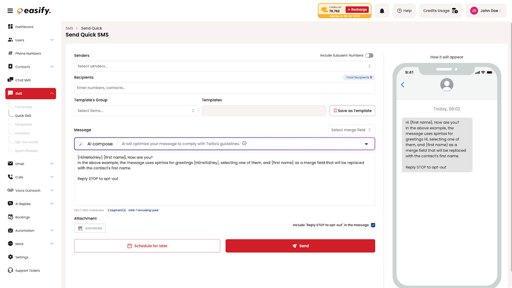 Easify - Scale outreach with SMS and emails | AppSumo