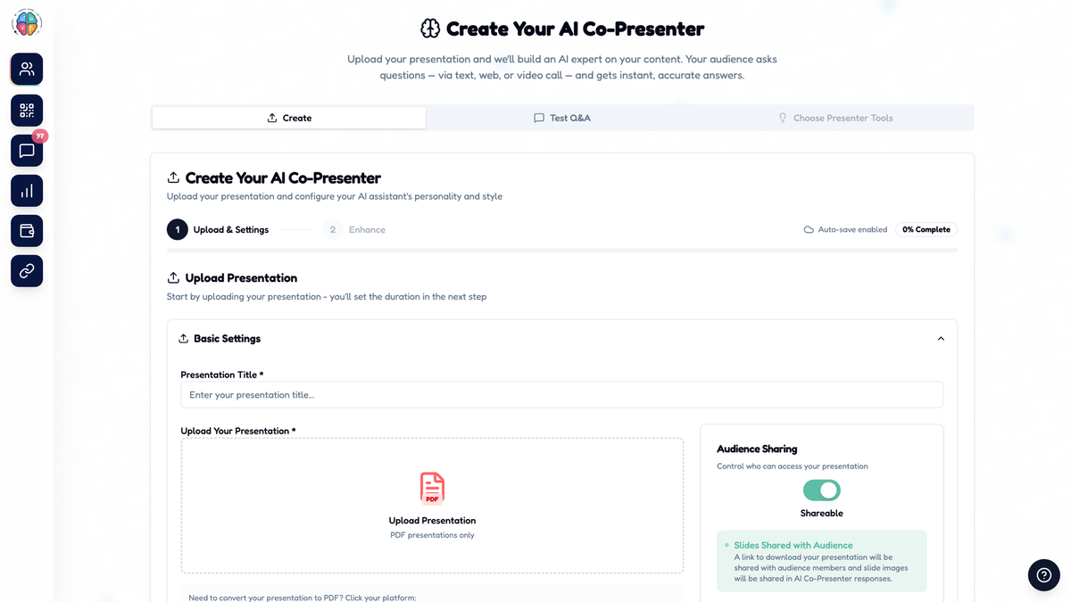 AI co-presenter creation