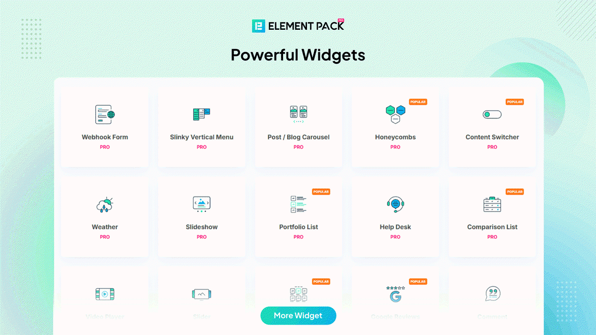 Easily integrate powerful widgets