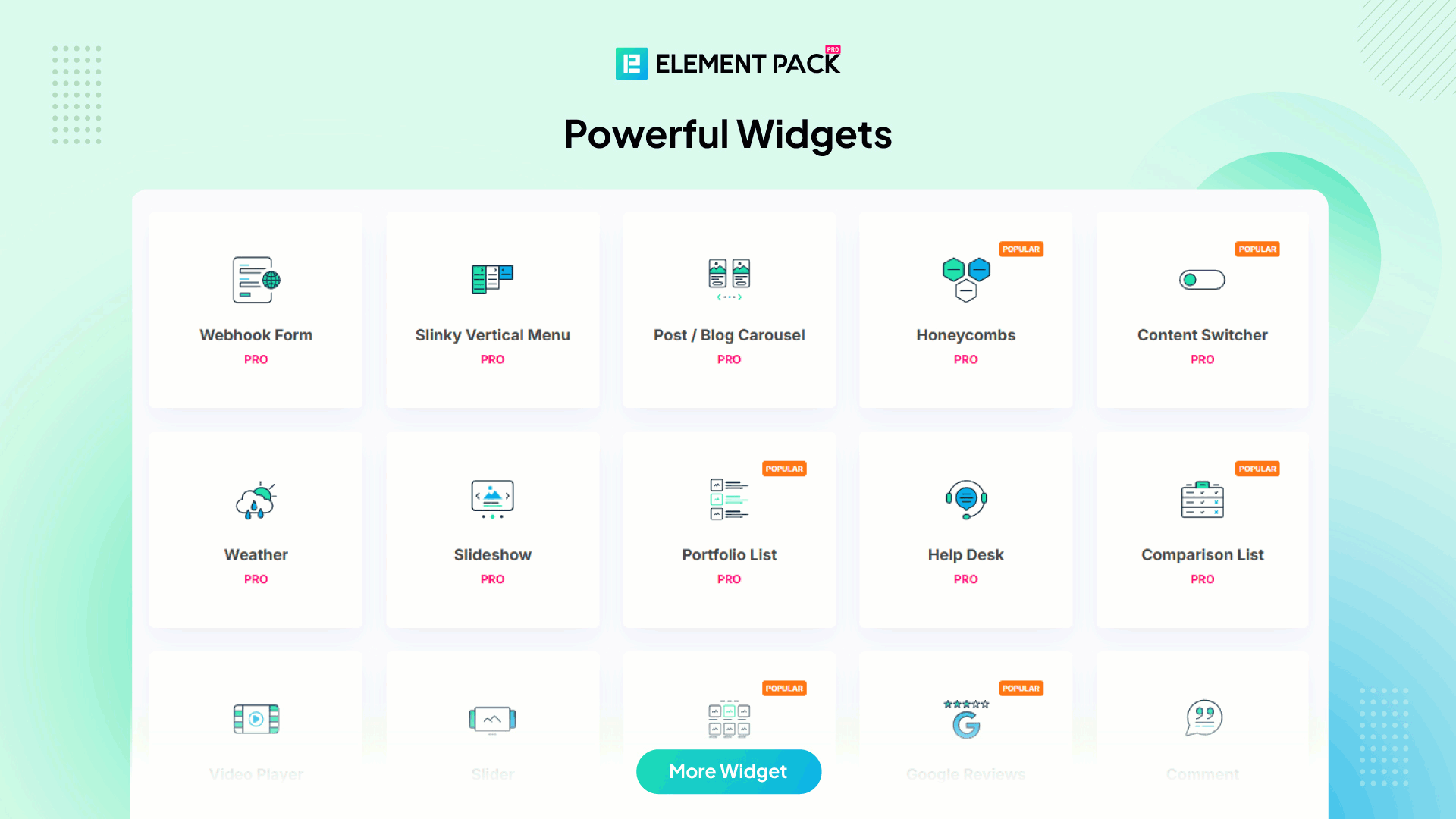 Easily integrate powerful widgets