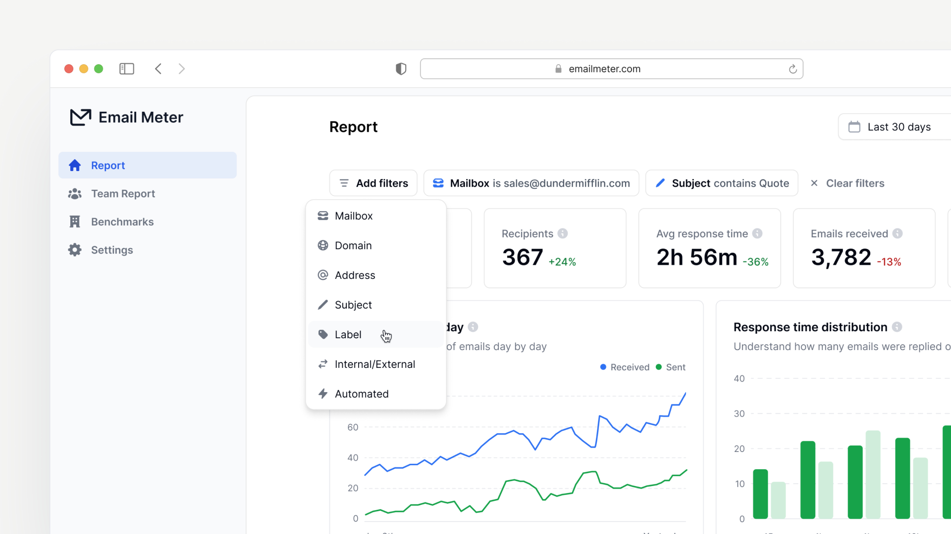 Advanced reporting filters