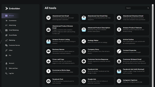 Embolden - Write any ecommerce copy with AI | AppSumo