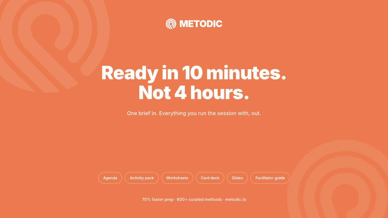 METODIC: your session ready in 10 minutes, not 4 hours.