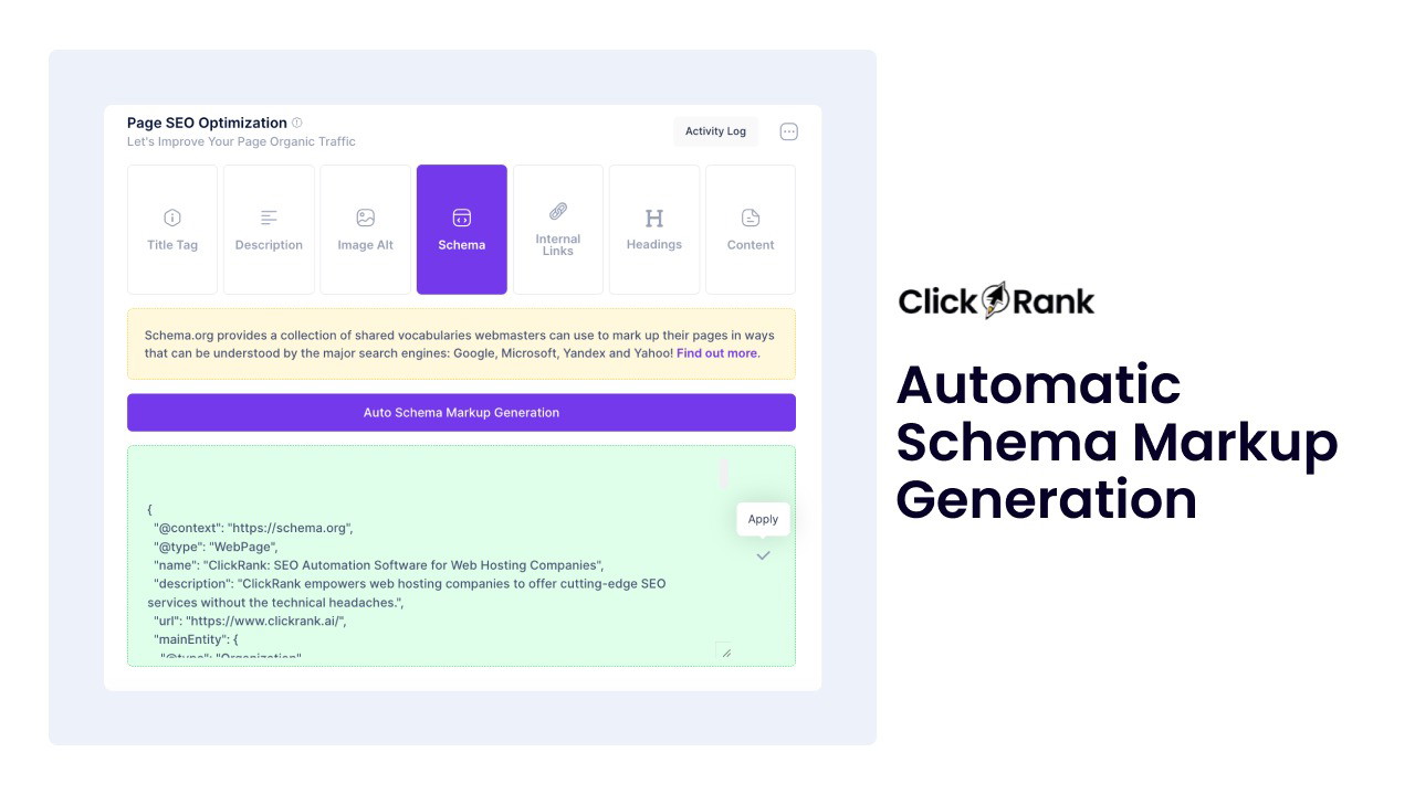Automated schema markup