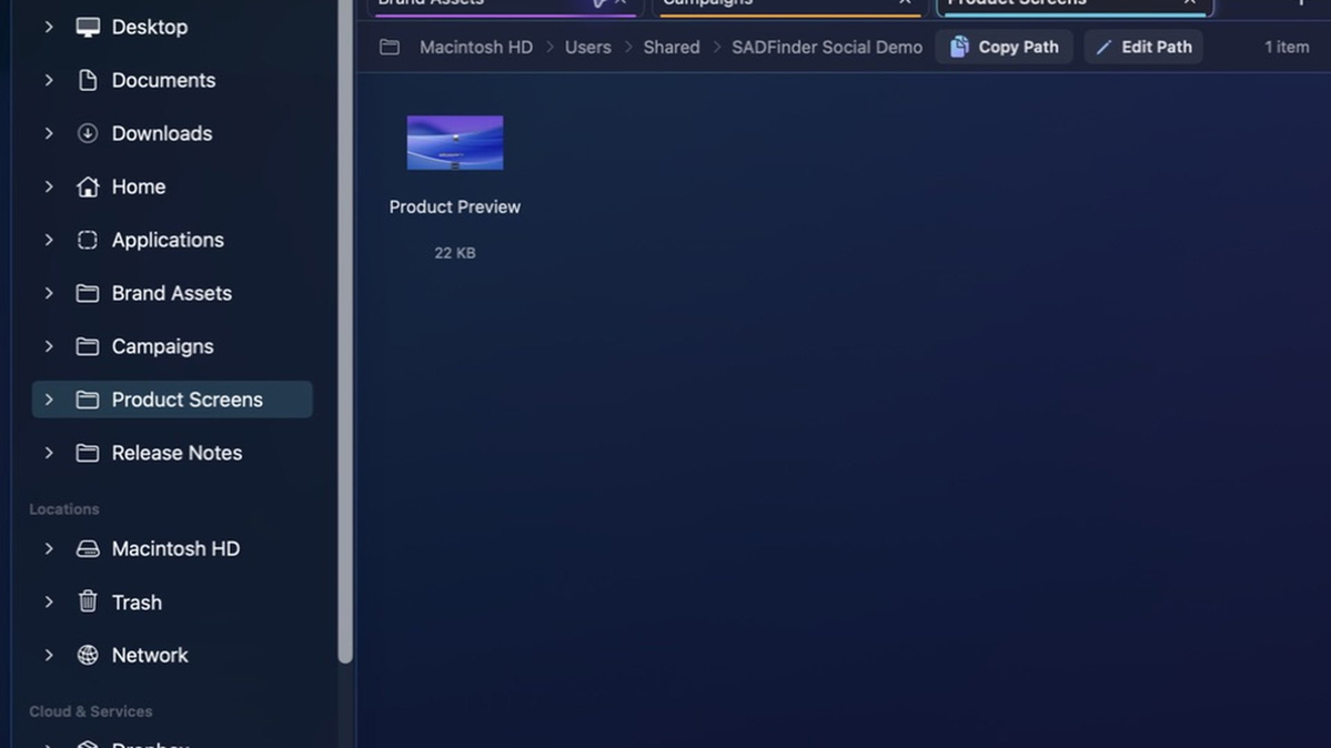 Keep every folder close in persistent tabs