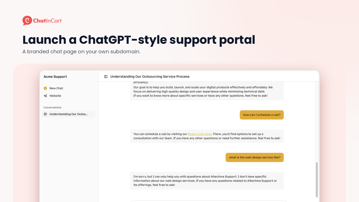 Give customers a ChatGPT-style support portal