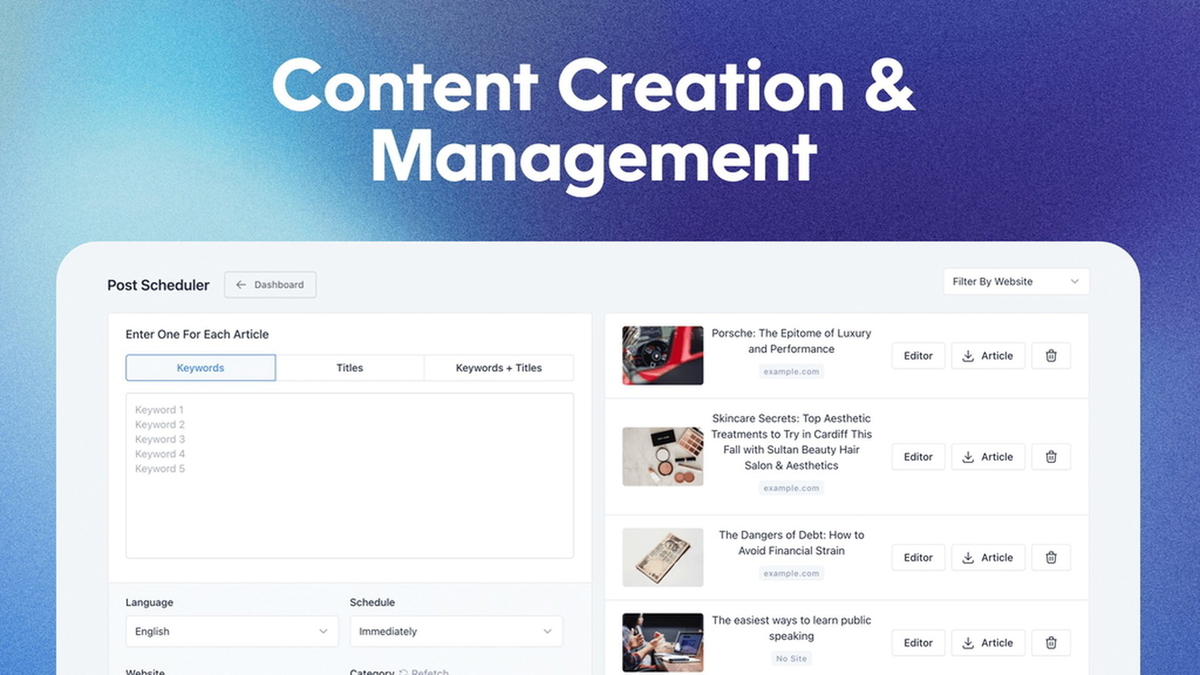 All-in-one content creation and management