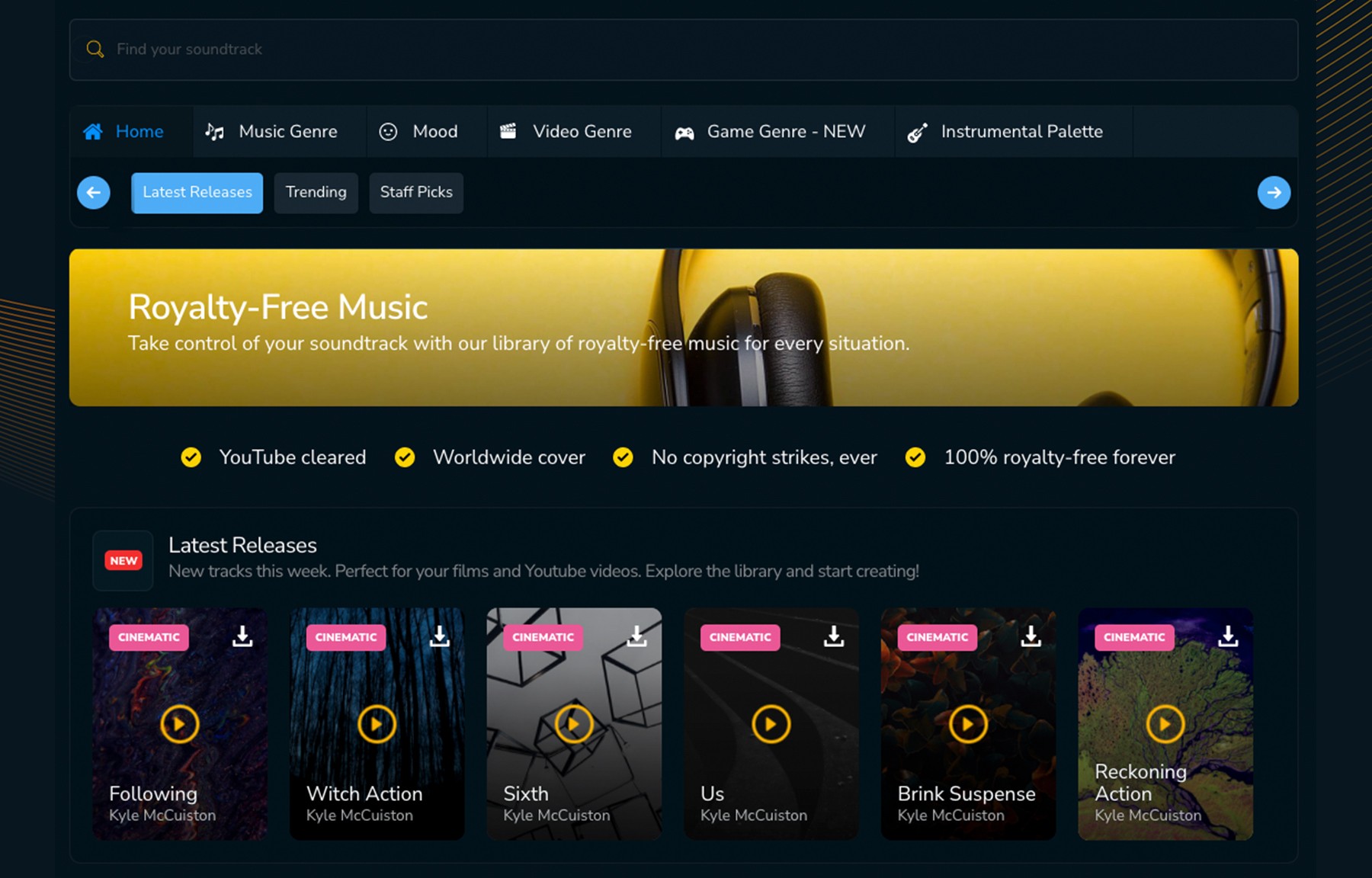 Royalty-free music library