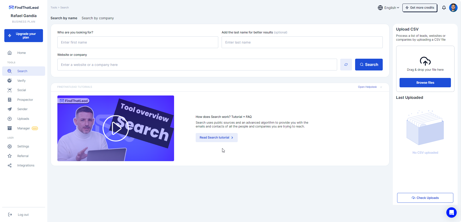 Email search tool
