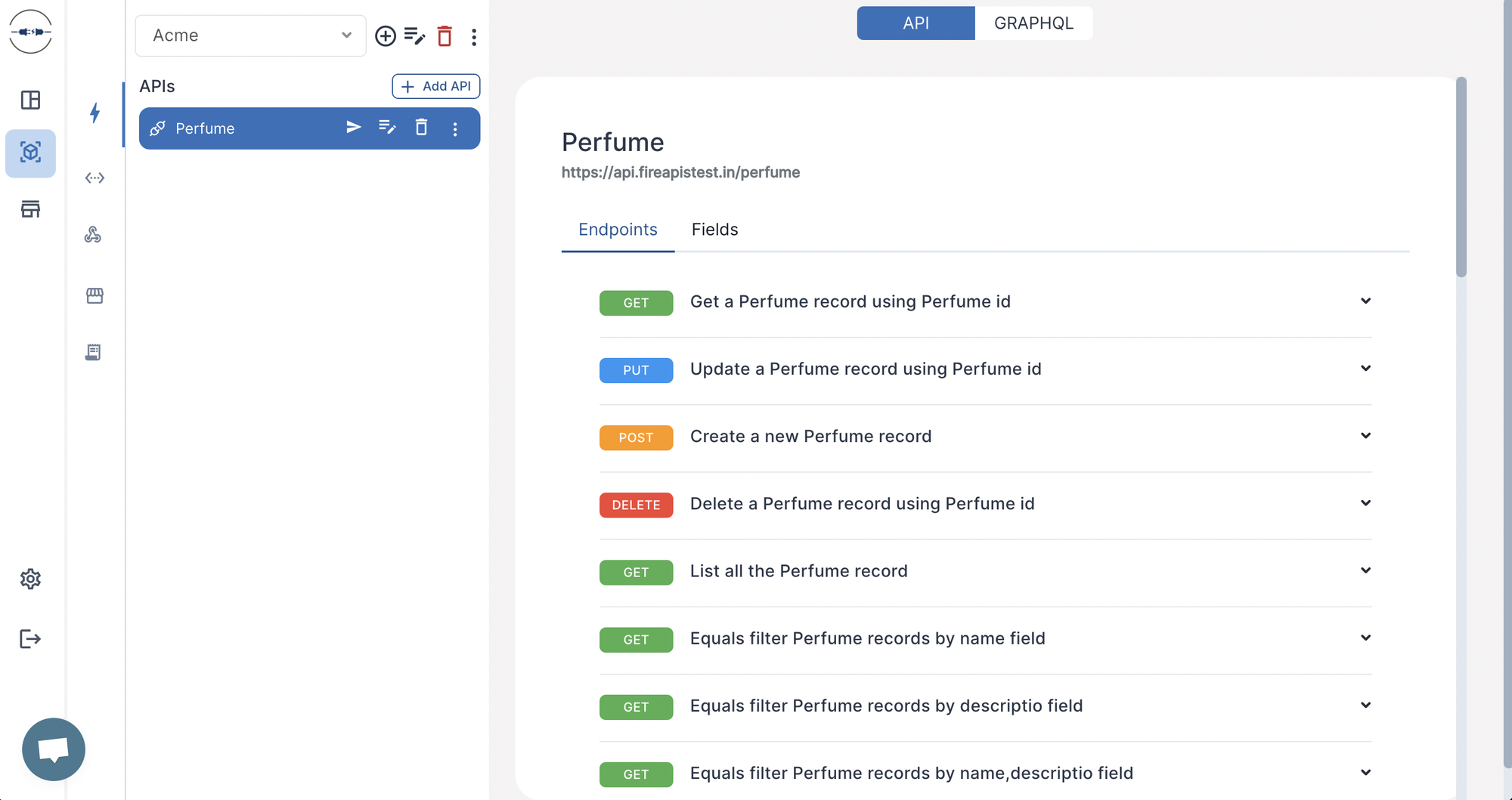 API endpoints