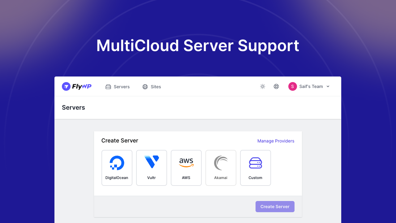 Multicloud server support