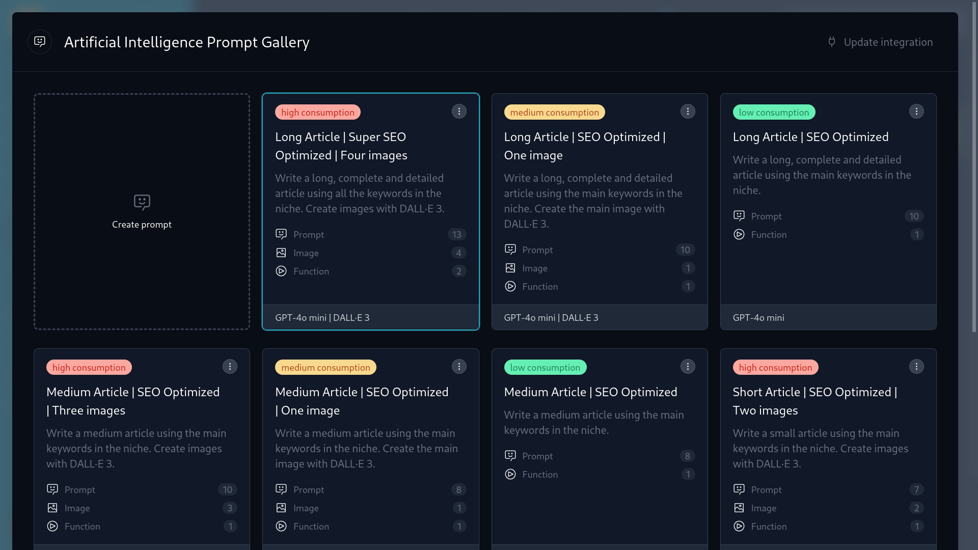 AI prompt gallery