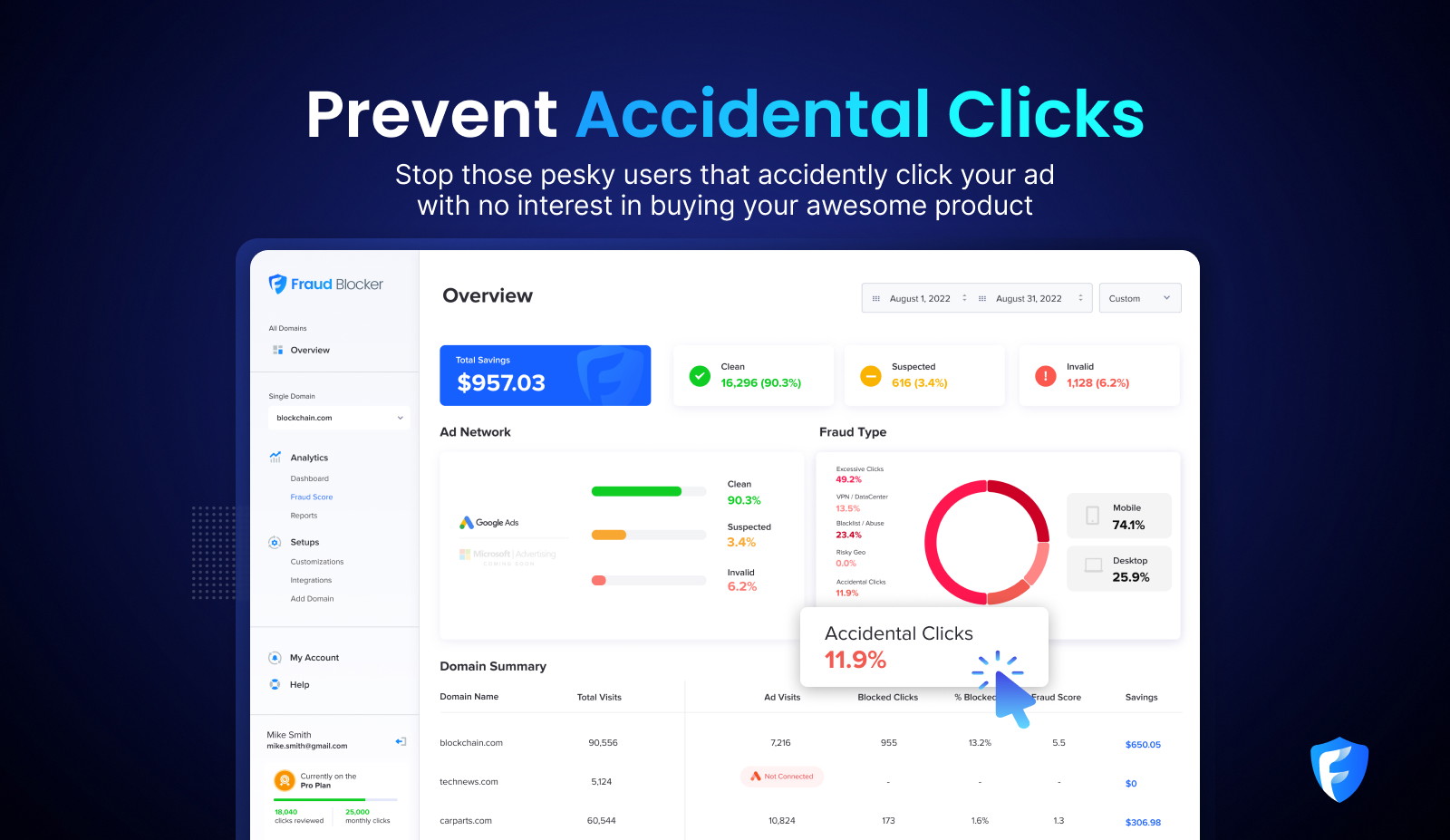 Block accidental clicks
