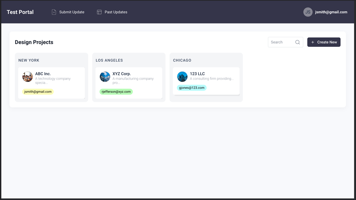 Project management kanban board