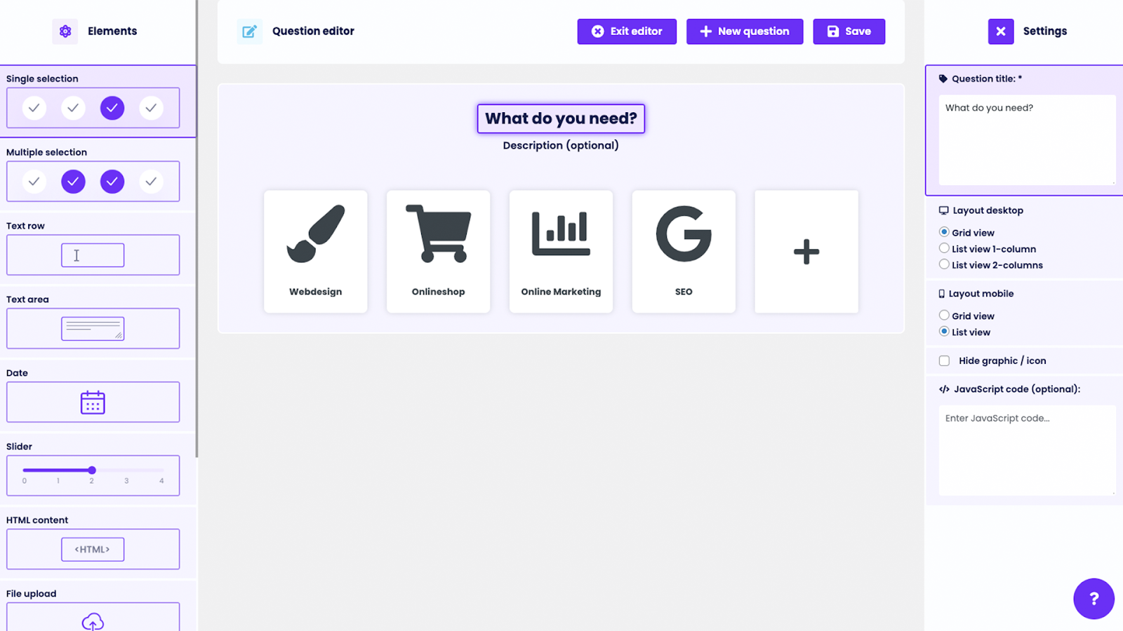 Question editor