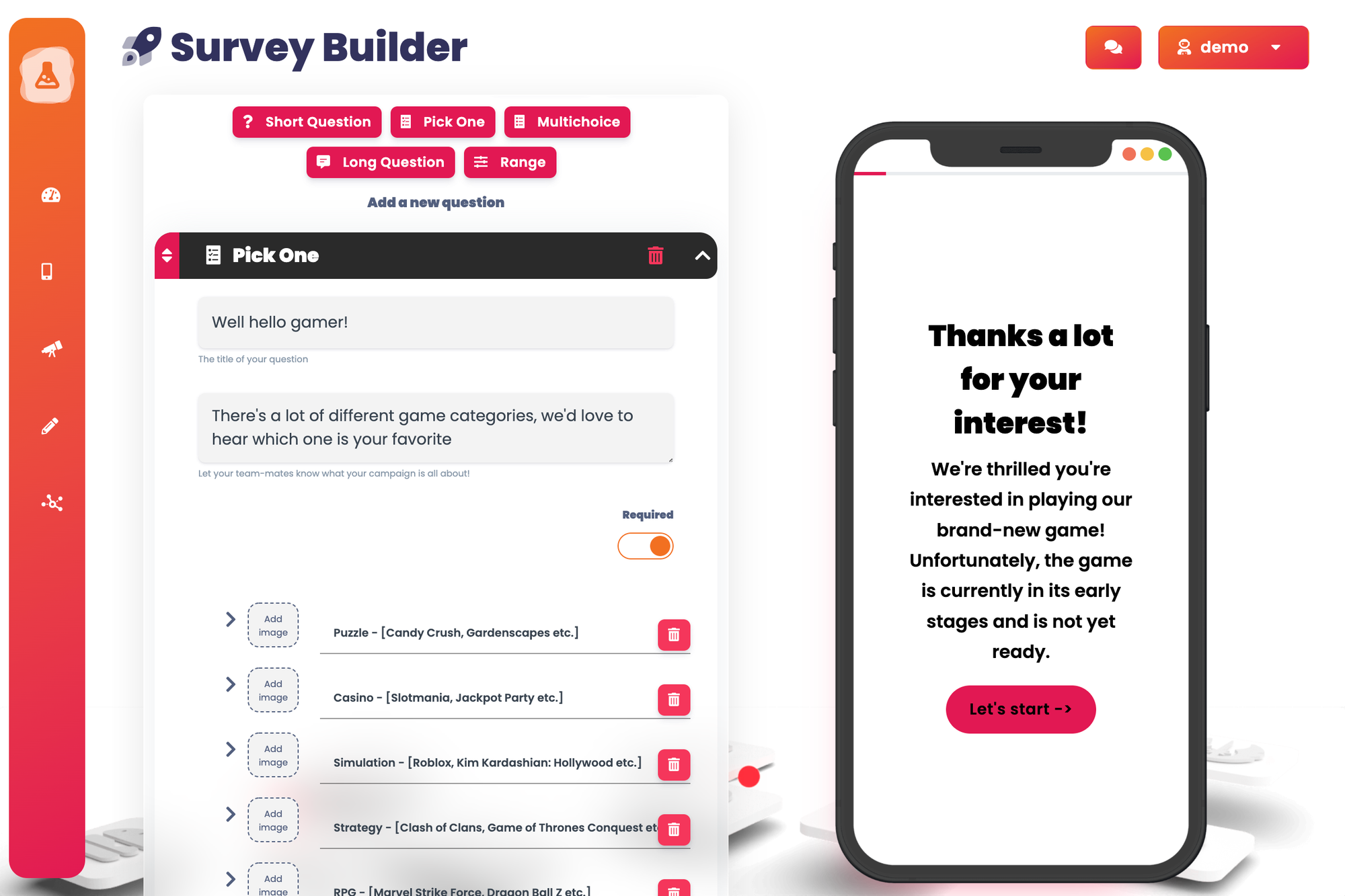 Survey builder