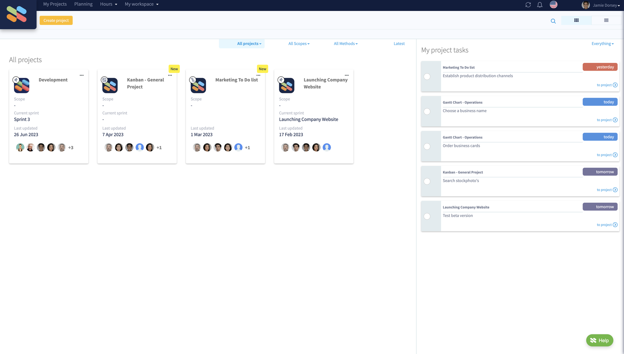 Getscope dashboard