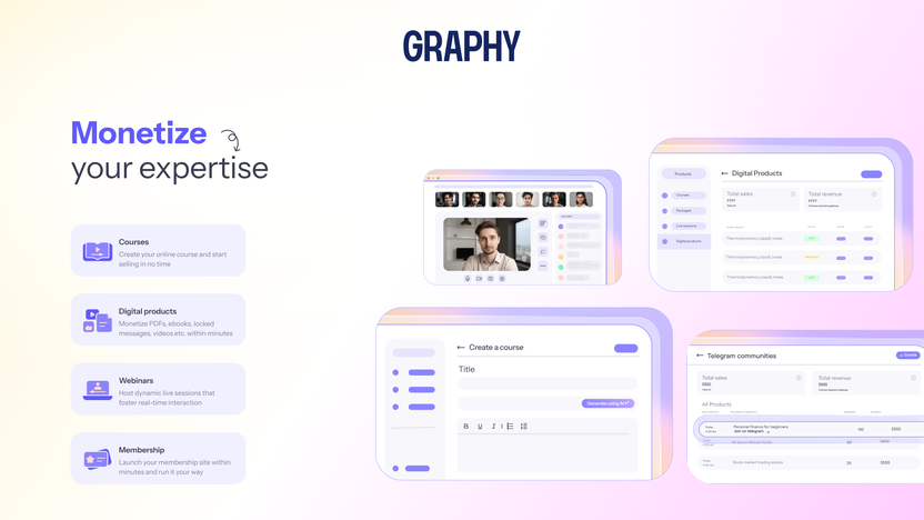 Graphyify Graphy - Create, market, and sell online courses | AppSumo