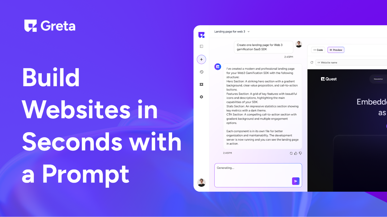 Greta-Build Ai-Powered Web Apps Without Any Coding 