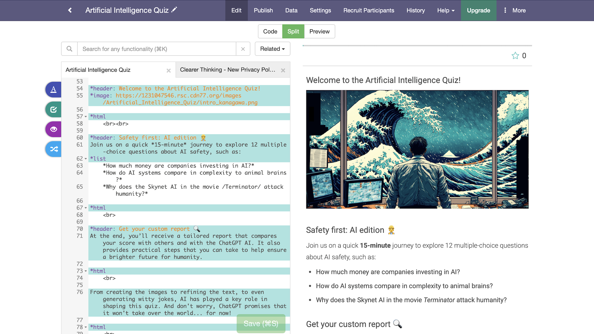 Programming editor