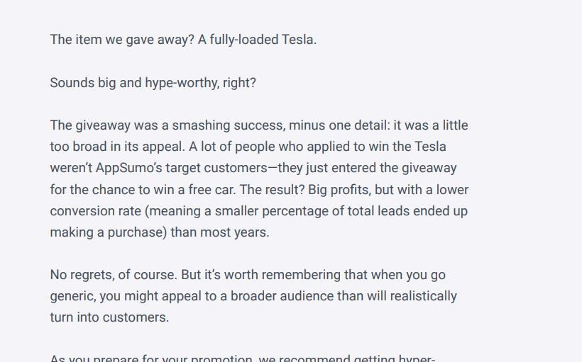 Tesla giveaway anecdote page sample