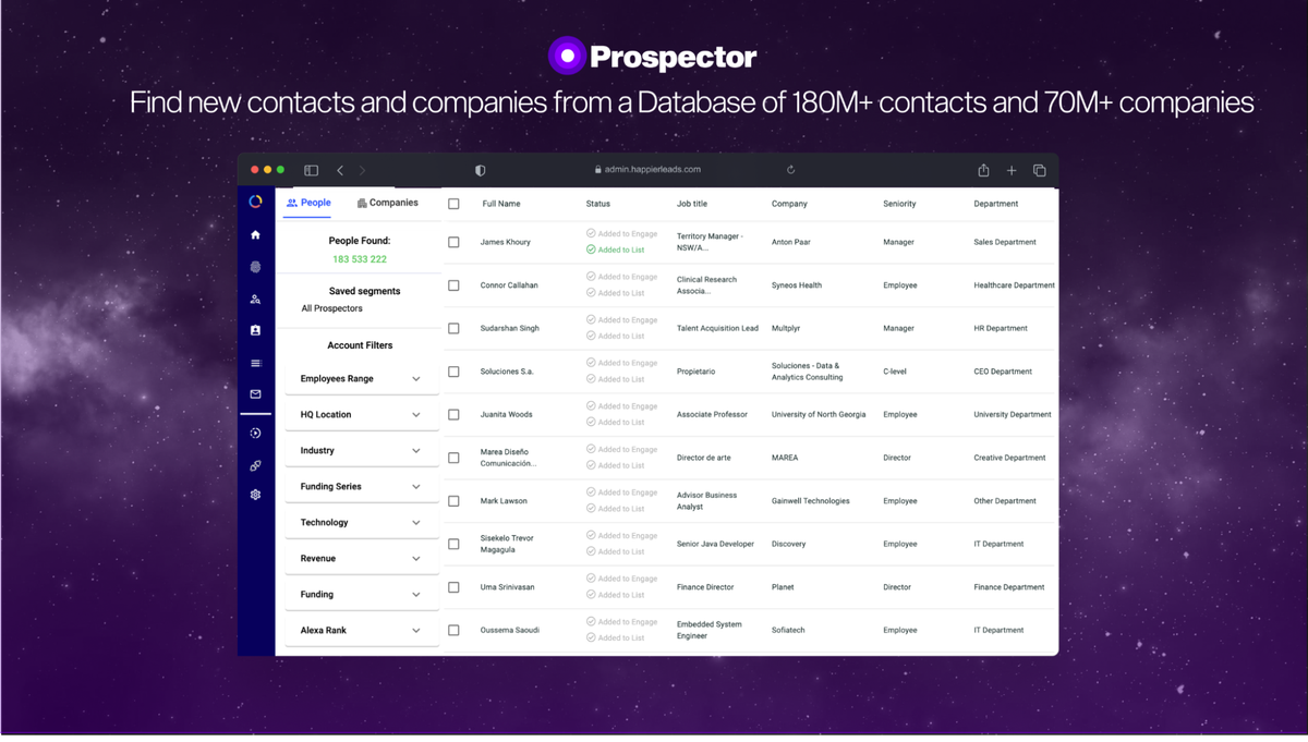 Find leads from a decision-maker database