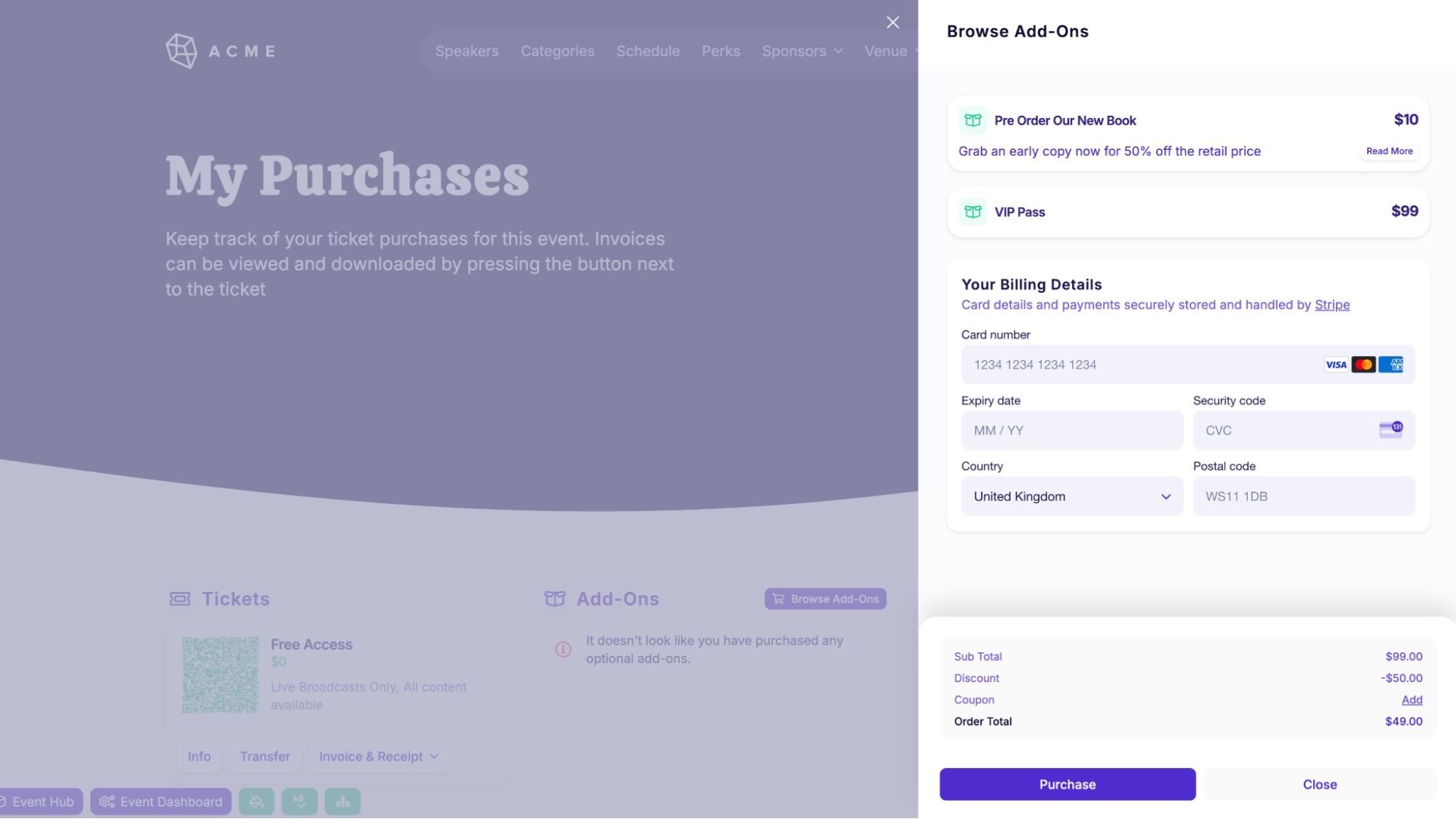 Monetize events