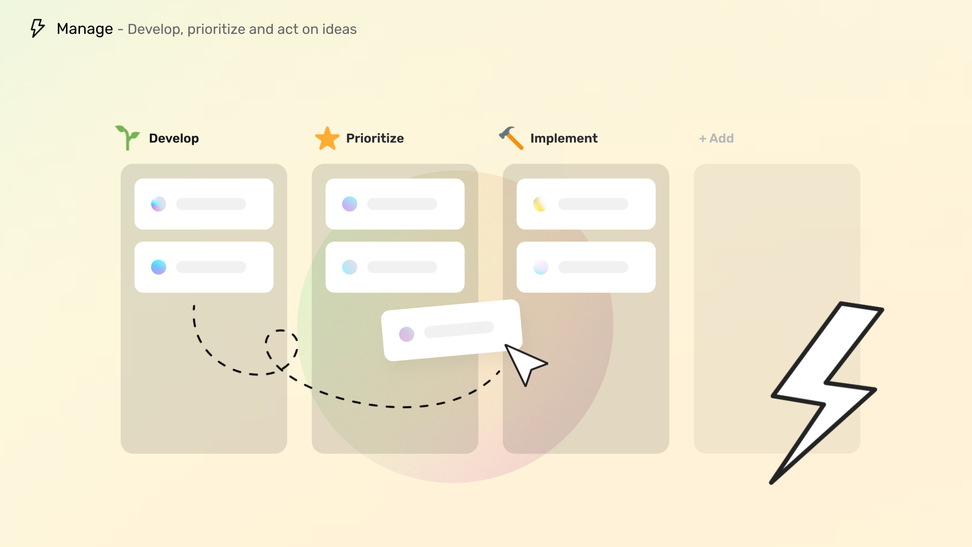 Visual idea management dashboard