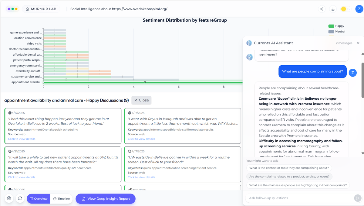 Search through social media conversations