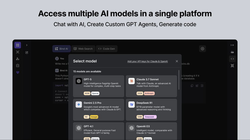 Bind AI - Complex code written by top AI models | AppSumo